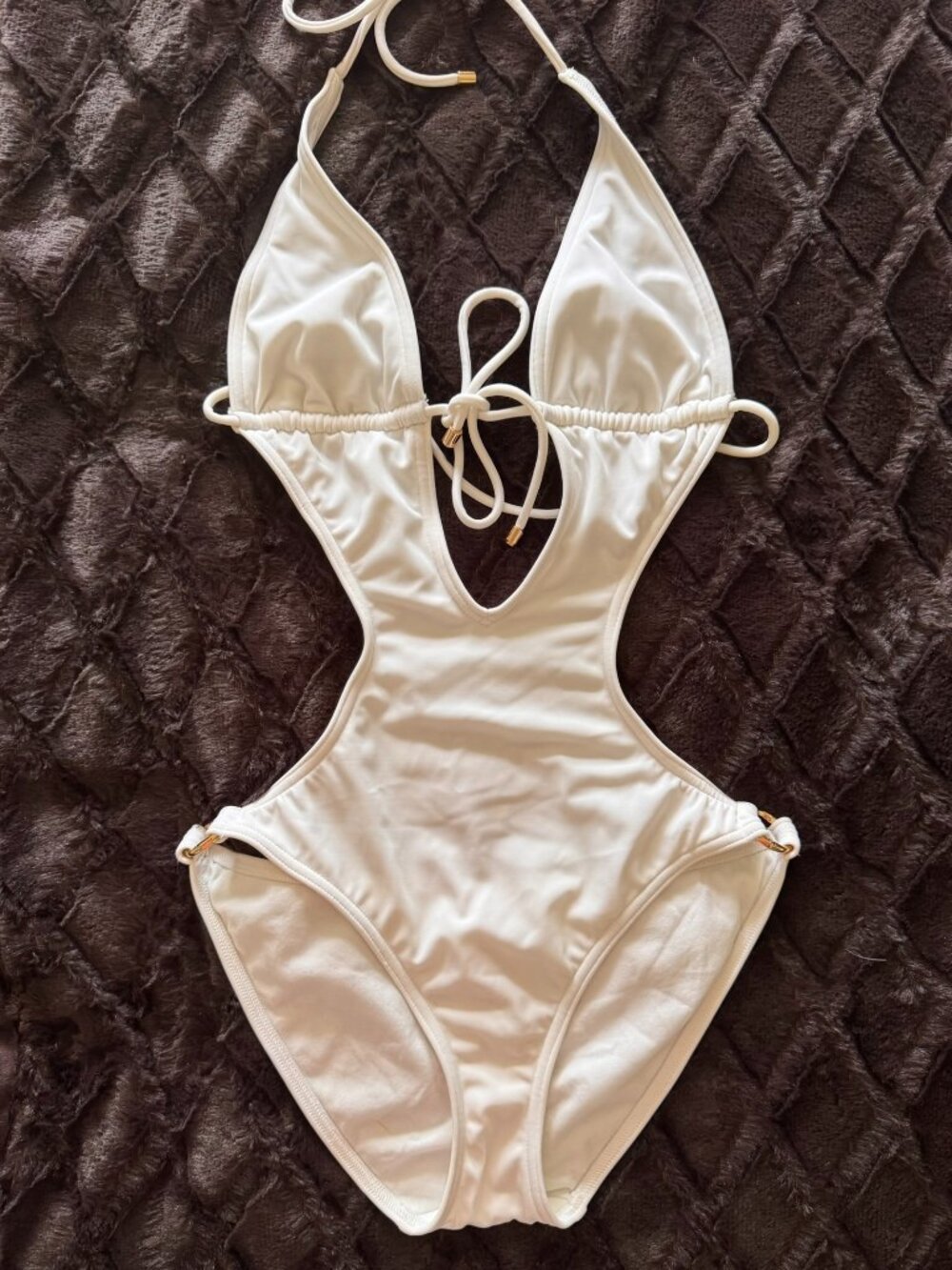 Victoria's Secret White one piece cutout swimsuit, Small, ring detail